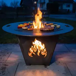 Eckige Feuertonne mit Grillplatte
